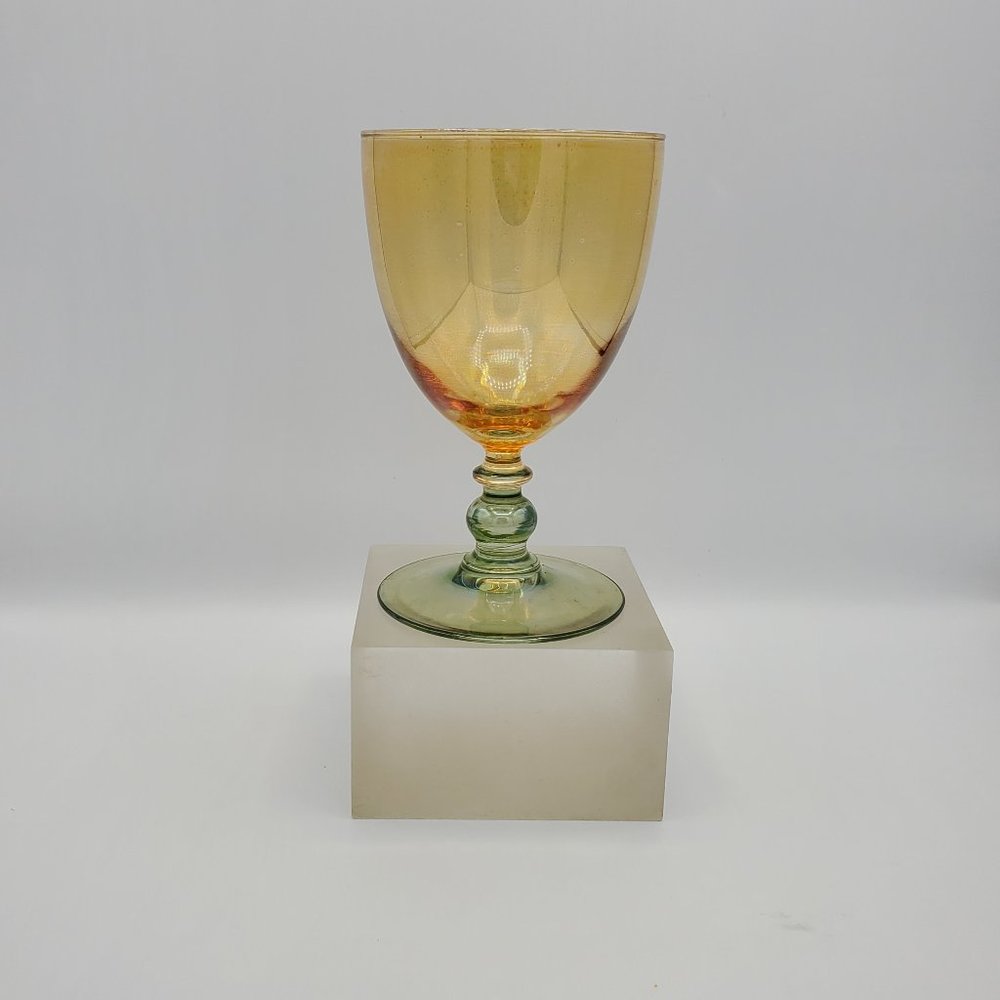 Set of 6 Nouveau Rueven Vintage Hand Painted 2 Tone Goblets
